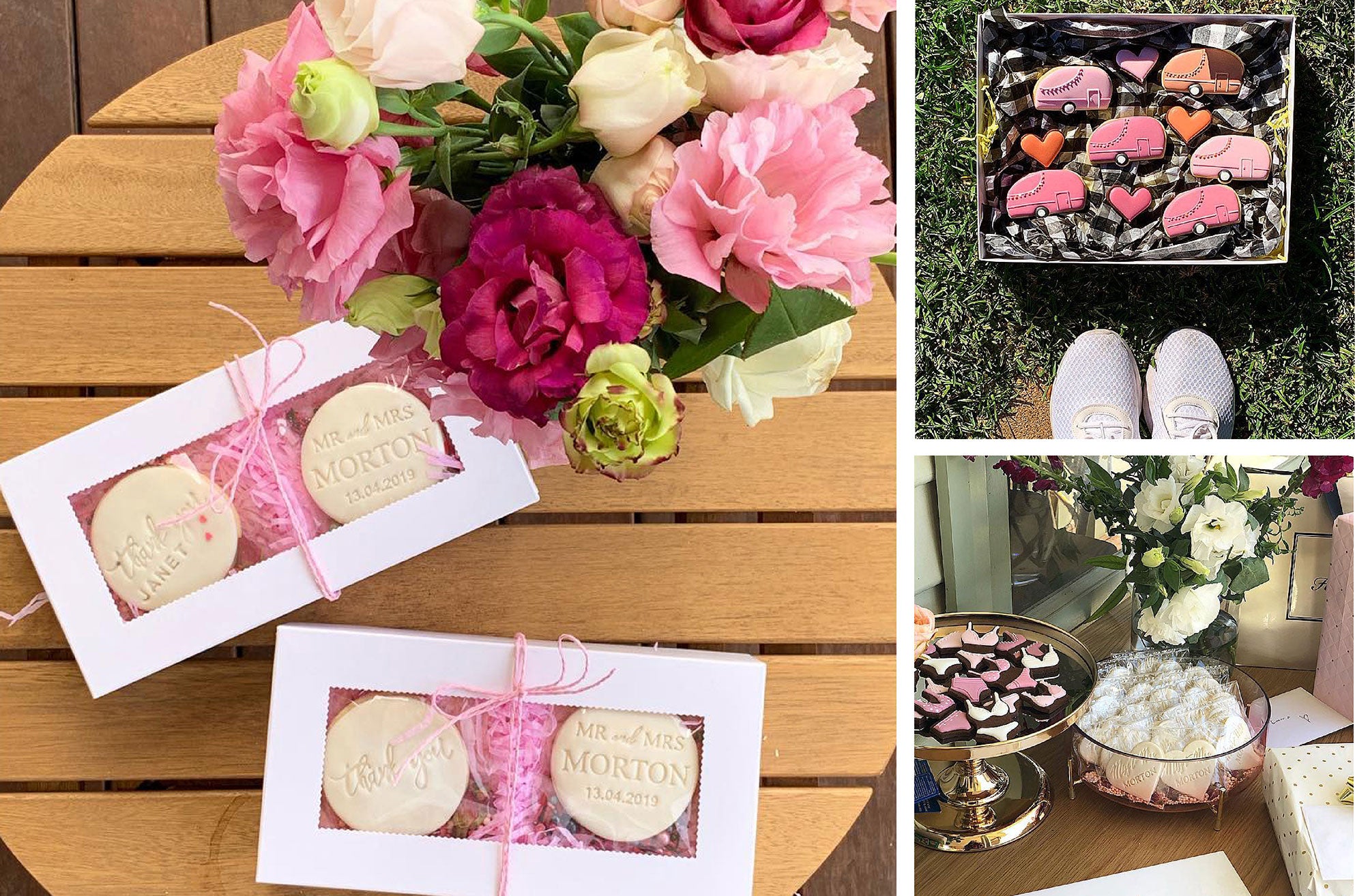 Array of cookies in custom boxes